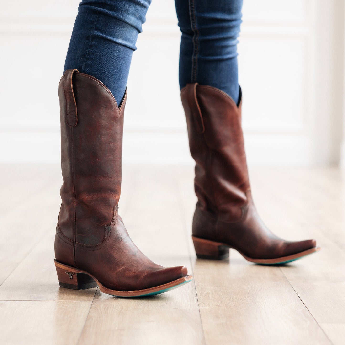 Emma Jane Cognac Leather Cowboy Boots