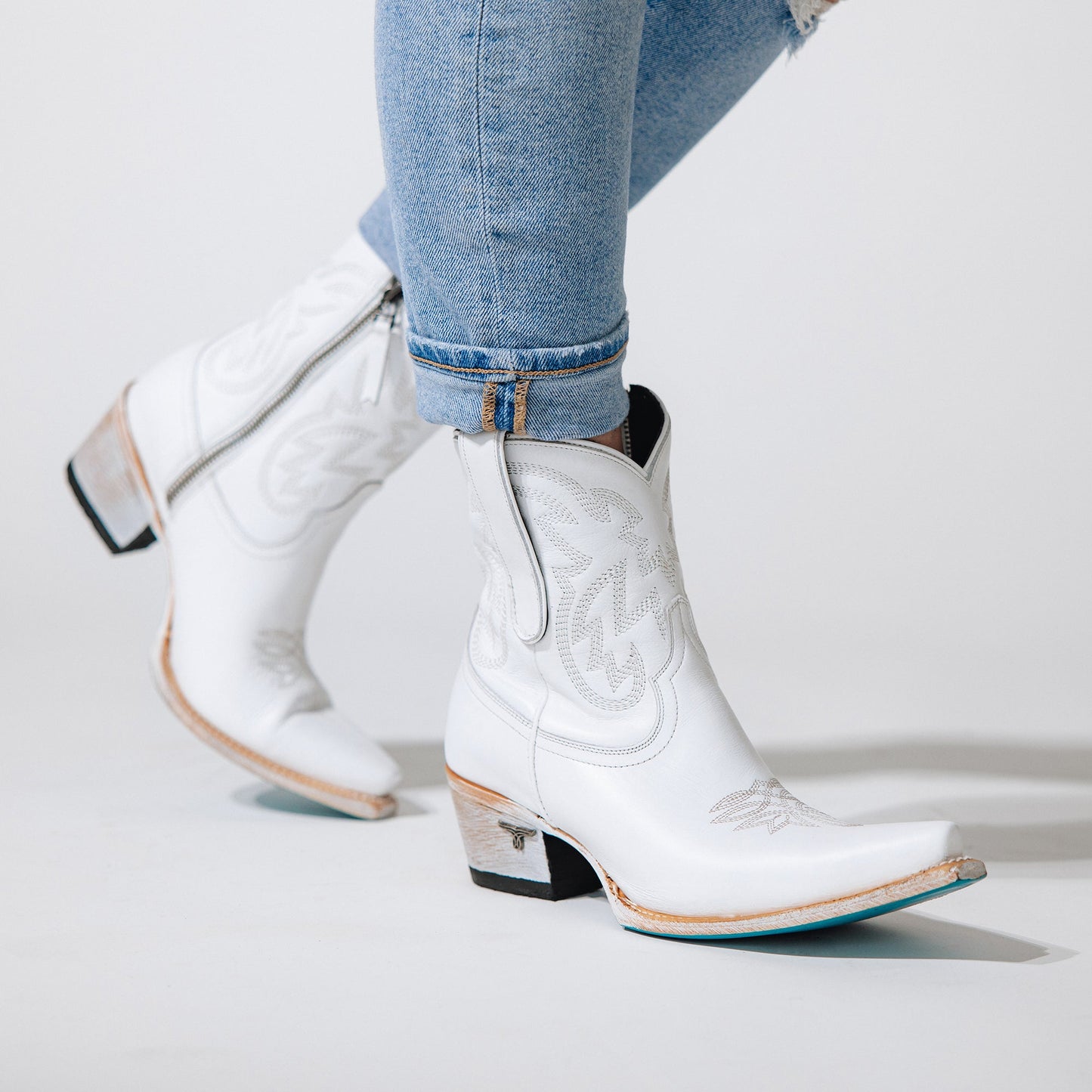 White cowboy boots, Smokeshow Bootie by Matthew White