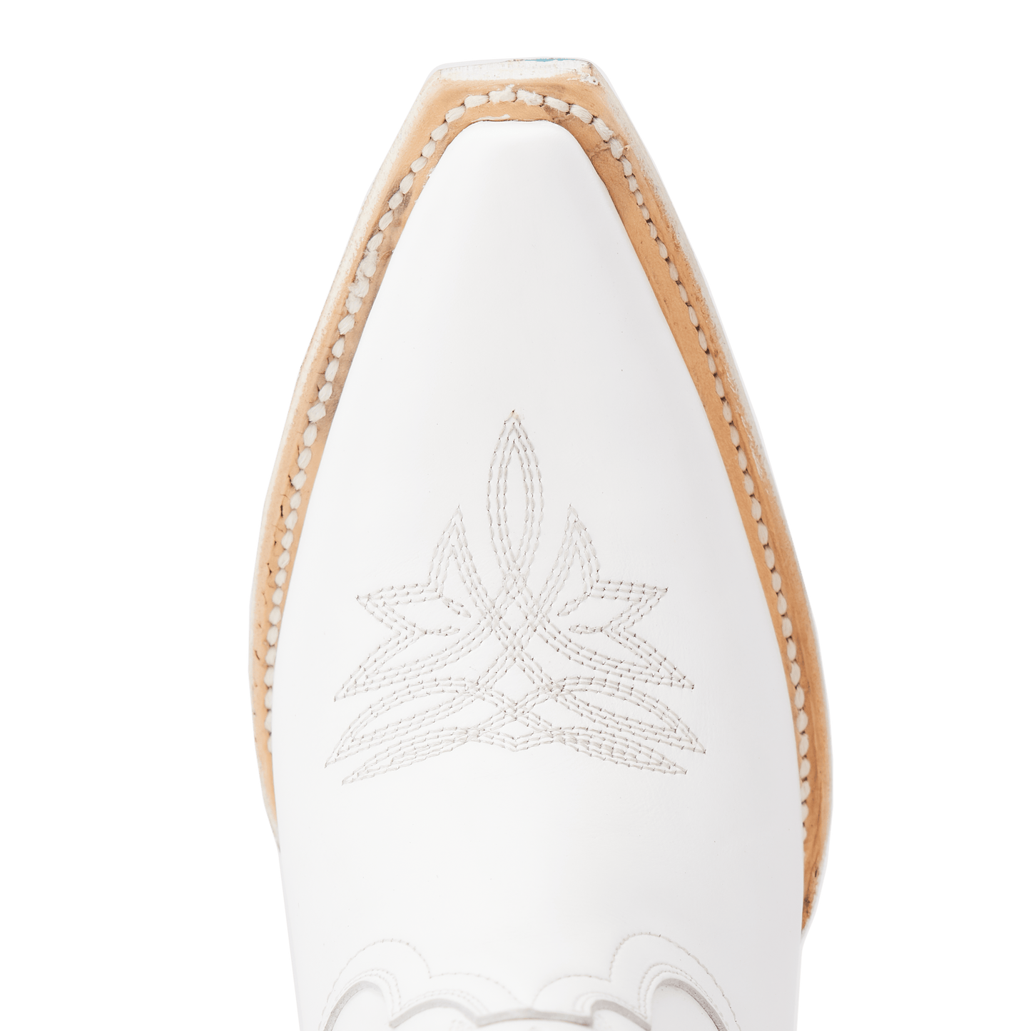 White leather Smokeshow bootie detail
