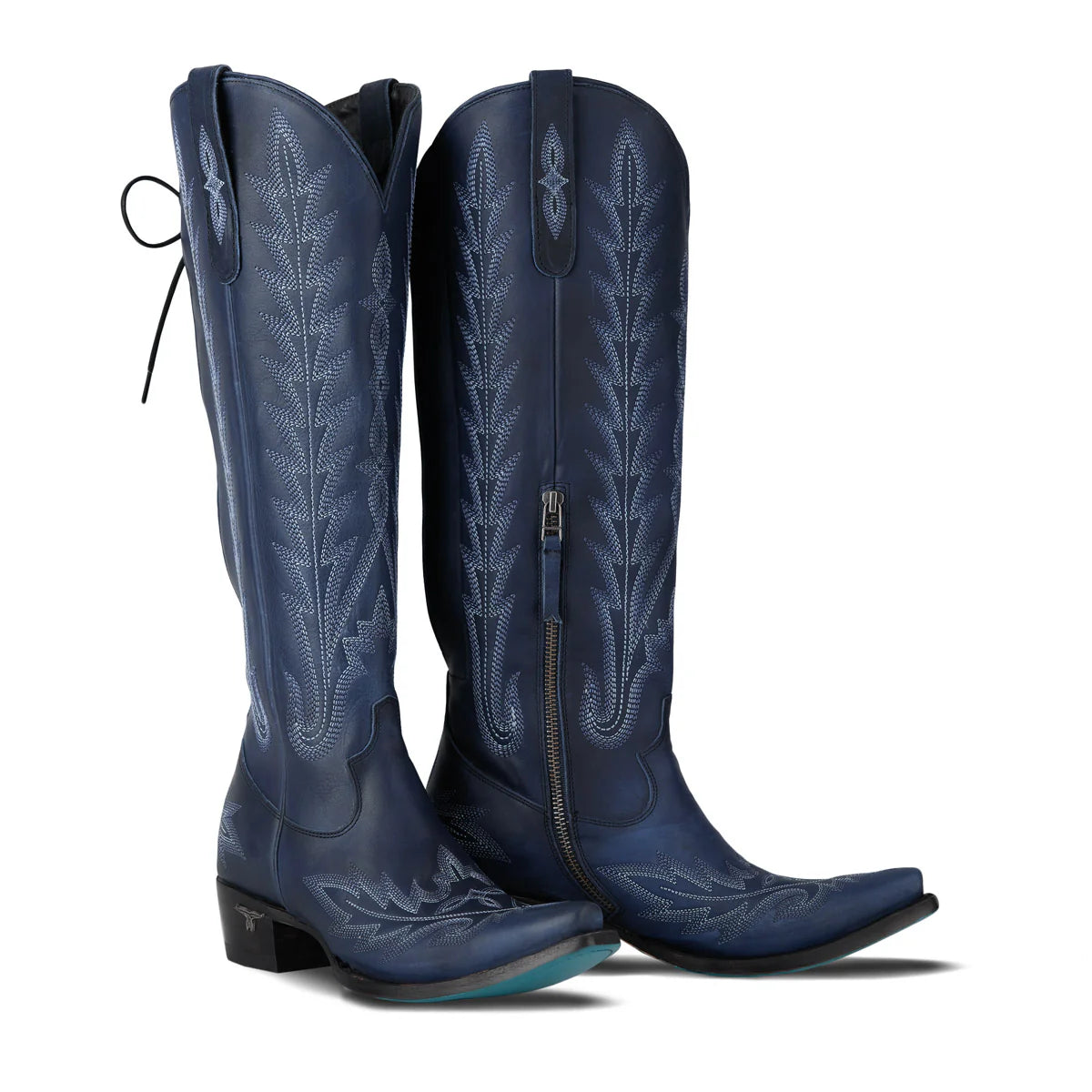Midnight Navy Lexington Knee High Cowboy Boots Midnight Navy Lexington Knee High Cowboy Boots