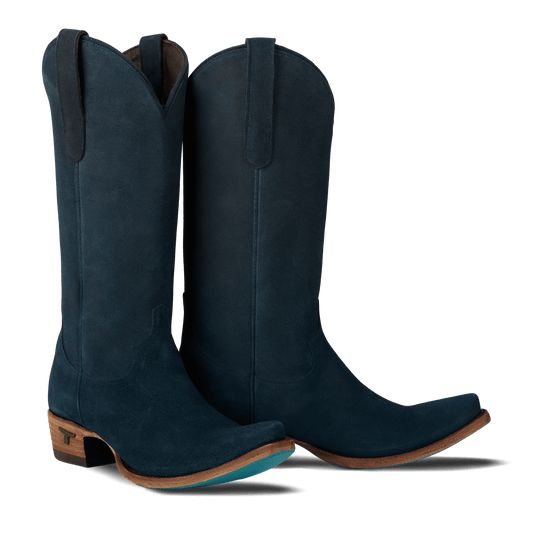 Navy suede Emma Jane cowboy boots