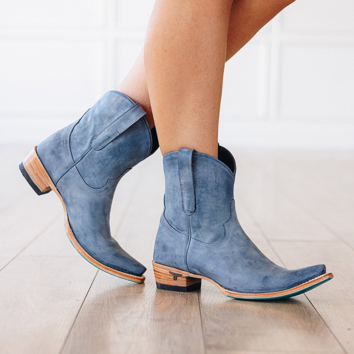 Emma Jane washed denim booties