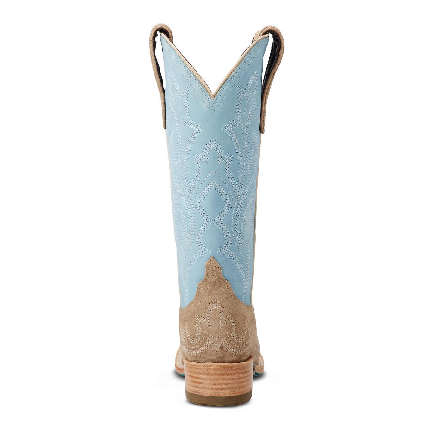 Saratoga Square Boot - Latte Suede and Powder Blue