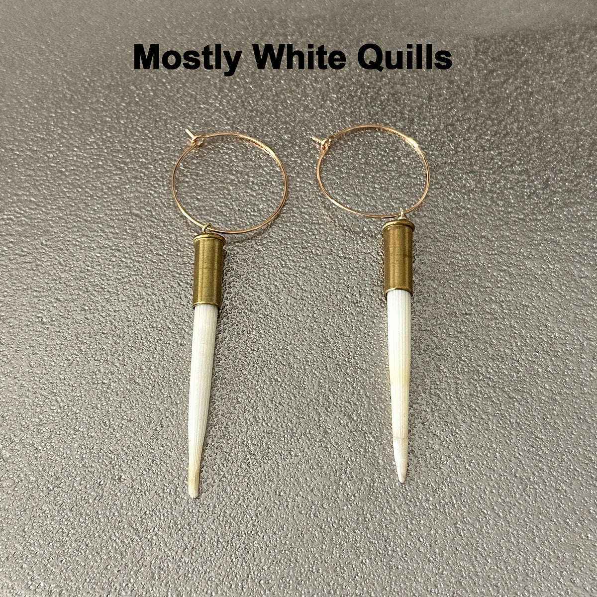 White quill earrings
