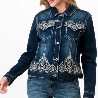 Embroidered denim jacket te61807-007-1