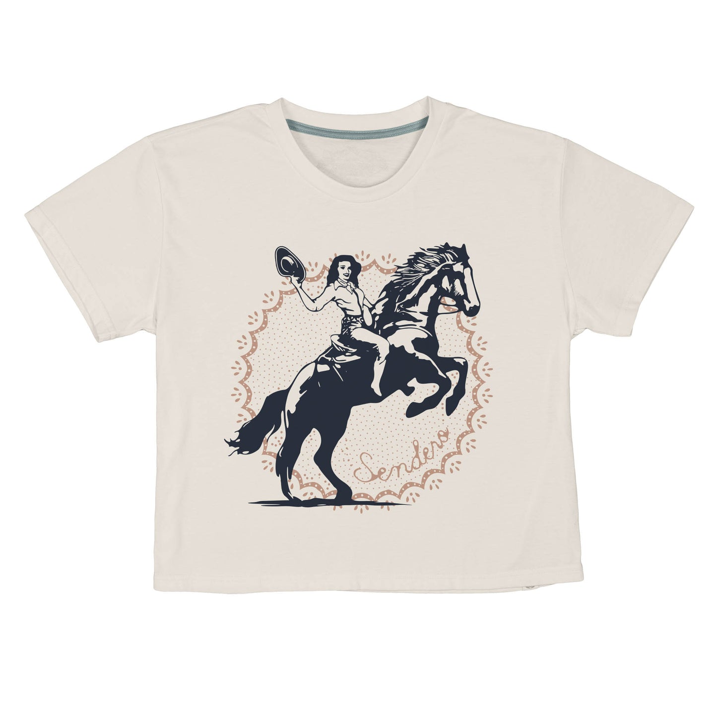 Cowgirl riding horse design on t-shirt