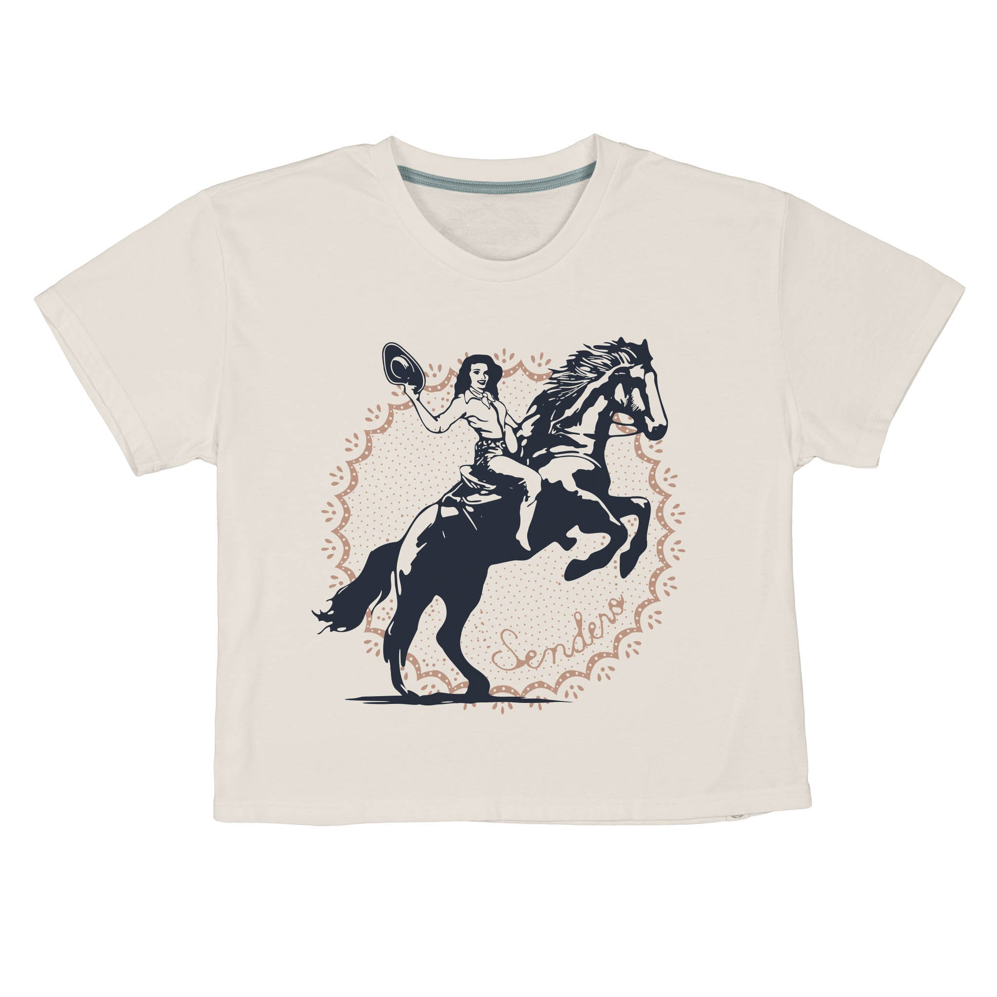 Cowgirl riding horse design on t-shirt