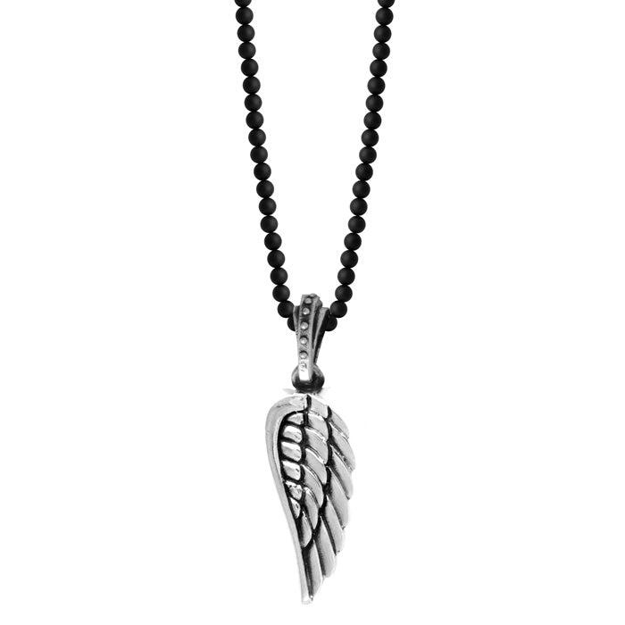 Silver wing pendant necklace