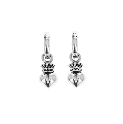 Silver heart and crown earrings (unnamed-158)