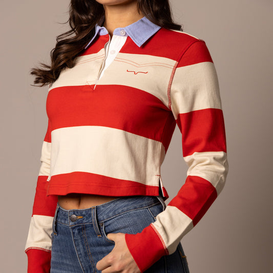 Red & white striped rugby shirt