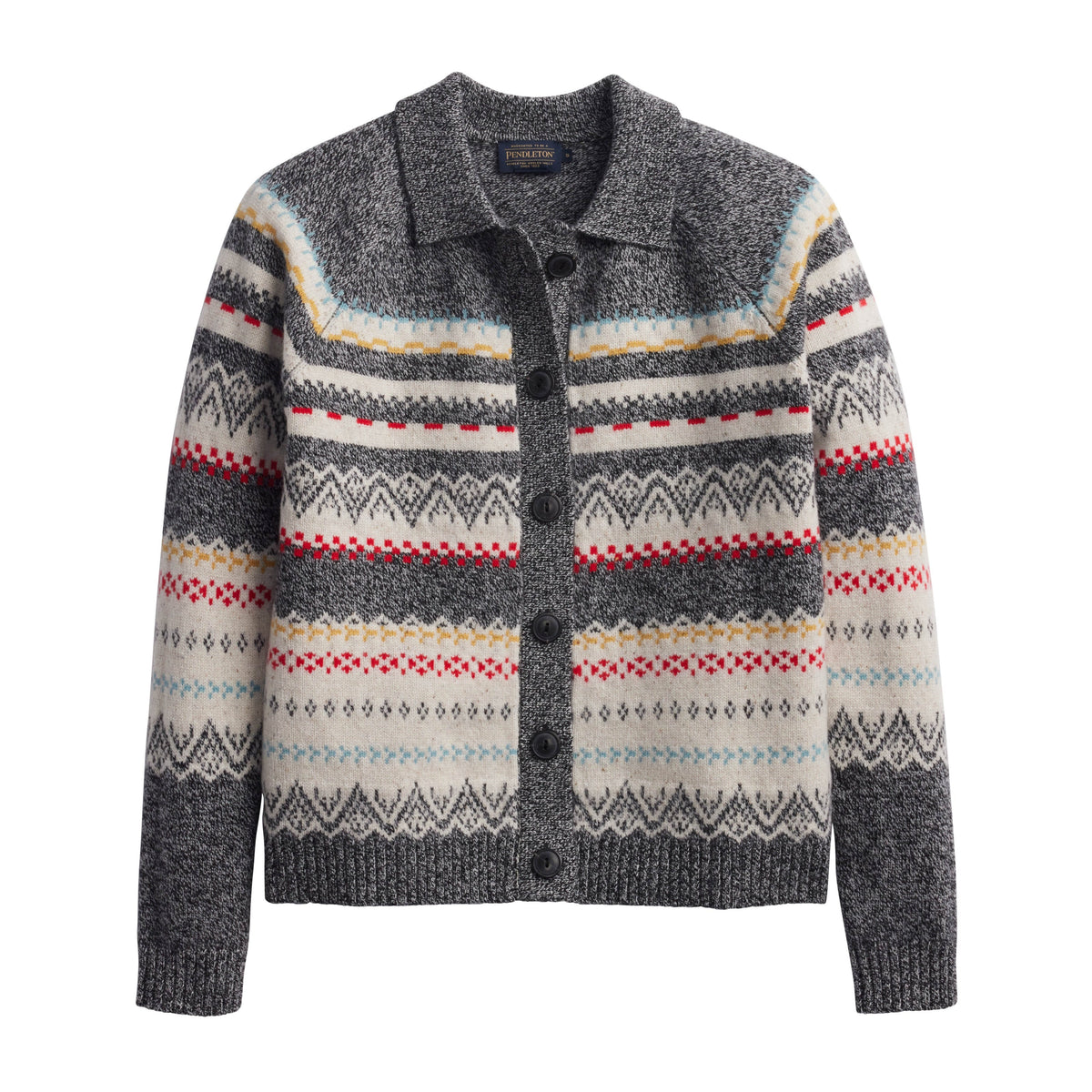 Fair Isle Cardigan by Pendleton in Charcoal Heather