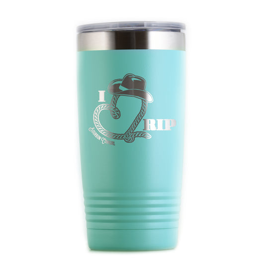 Teal I Heart Roping Tumbler
