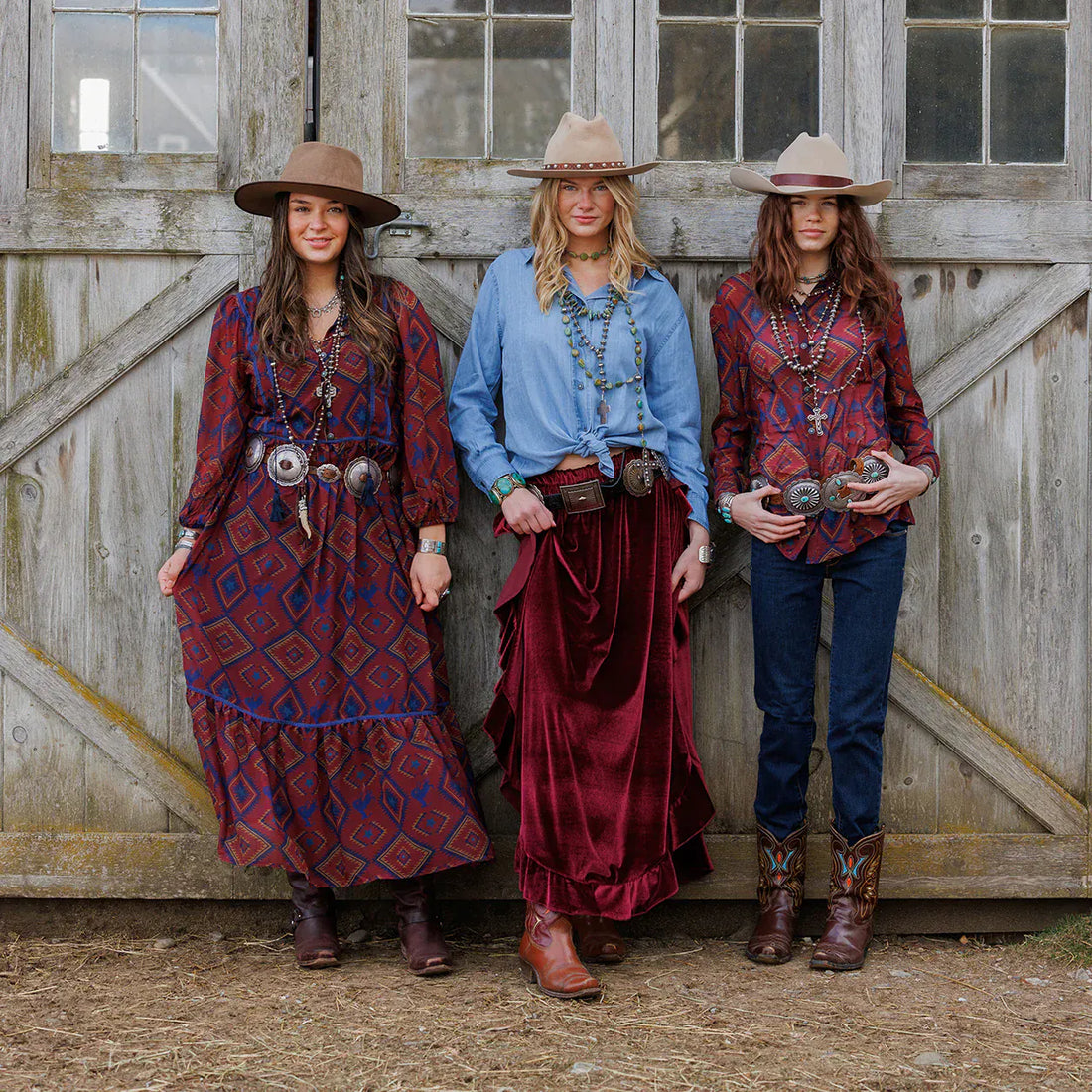 cowboy dress Stetson Western Denim Maxi Dress