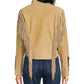 Suede Fringe Lacing Jacket with Bone Bead Details by Scully Leather - Old Rust