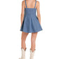 Buckle Square Neck Fit-And Flare Denim Dress by Rock & Roll Denim