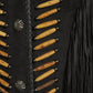Suede Fringe Lacing Jacket with Bone Bead Details by Scully Leather - Black