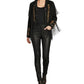 Suede Fringe Lacing Jacket with Bone Bead Details by Scully Leather - Black