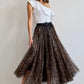 Aria Long Leopard Print Tulle Maxi Skirt