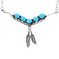 Navajo Turquoise Silver Feather Necklace Sterling Vee Links Design