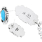 Beaded Turquoise Silver Pendant Necklace Earring Set