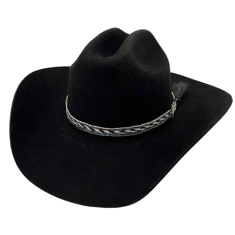 Horsehair Blue Braided Cowboy Tassel Hat Band - Frost