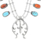 Navajo Turquoise Spiny Oyster Squash Blossom Necklace