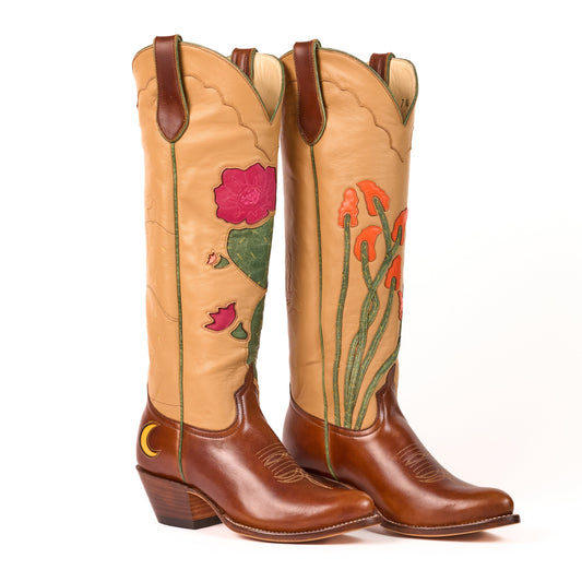 Fraulein Cactus cowboy boots with floral design