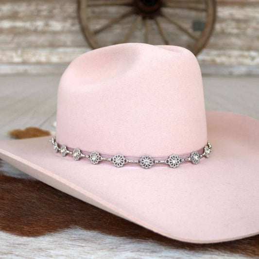 Silver Dainty Wildflower Chain Hat Band