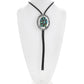 Navajo Turquoise Cluster Silver Bolo Tie Hand Hammered Concho