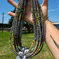 Sterling Silver Pearl & Green Heishi Turquoise Necklace – 19"