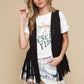 Black Western Faux Suede Fringe Vest for Cowgirls