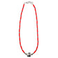 Red Tube Bead Necklace with Southwestern Bead Accent