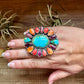 Adjustable Cluster Ring – Sonoran Gold & Spiny Oyster by E. Richards, Native Made