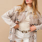 Aztec Contrast Frayed Shirt Jacket