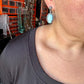 Golden Hill Turquoise Dangle Earrings – Sterling Silver, Post Style, USA Made