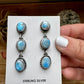 3 Tiers Dangle Golden Hills Turquoise Stud Earrings