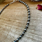 14 inch 6 mm and 3 mm Sterling Silver Pearls choker necklace