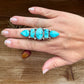 Big Ring- adjustable- Sonoran turquoise ring & sterling silver