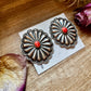 Large Concho Earrings with Red Spiny Oyster – Sterling Silver