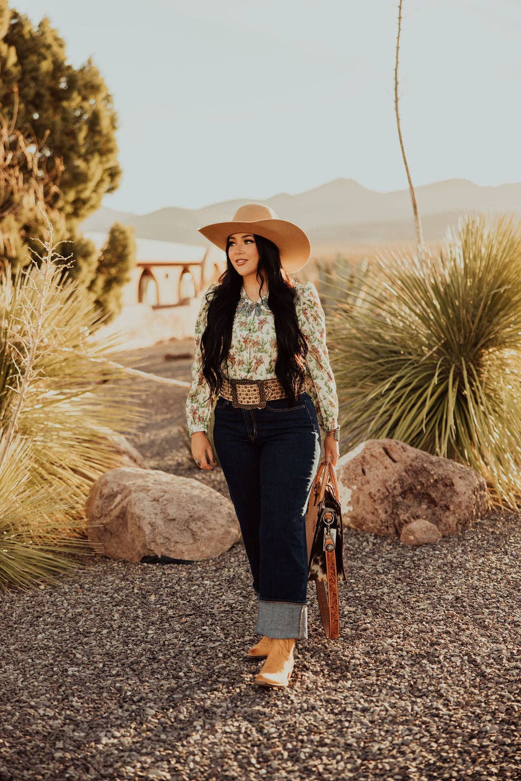 Retro Cactus Cowboy Blouse for Cowgirls