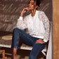 Lace Bomber Jacket, White at Bourbon Cowgirl