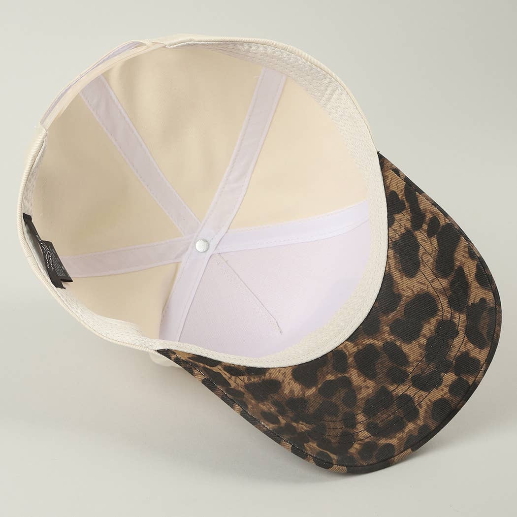 Howdy Darlin Embroidered Patch Leopard Brim Trucker Hat