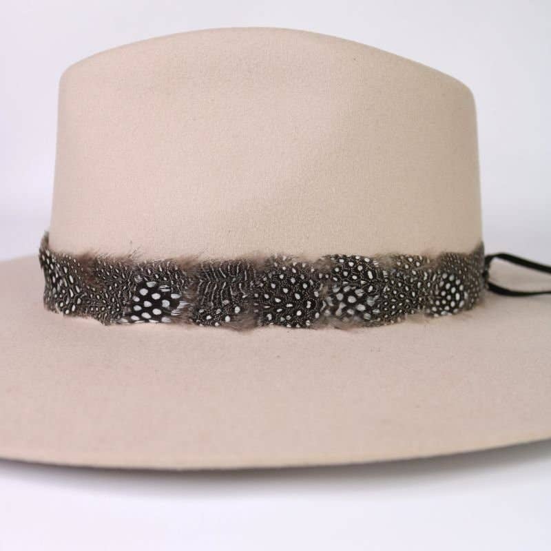 Stylish Cream Fedora with Feather Band 2022 New Feather band Felt Fedora Hats for Women Wide Brim  main image 4