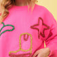 Metallic Yarn Star Cowboy Pullover Sweater