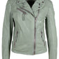 Sofia RF Leather Jacket, Frosty Green