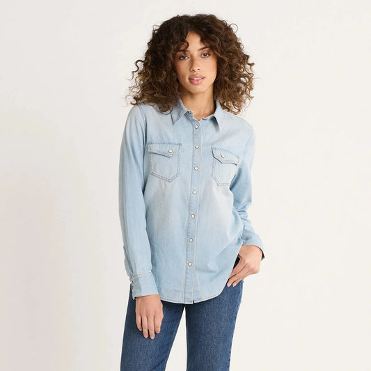 Chambray Gambler Shirt by Pendleton in Light Blue