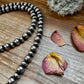 54 inch Necklace - 10 mm & 10 mm saucer Sterling Silver Pearls