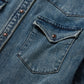 Stetson Stretch Denim Western Shirt with Leather Collar Womens