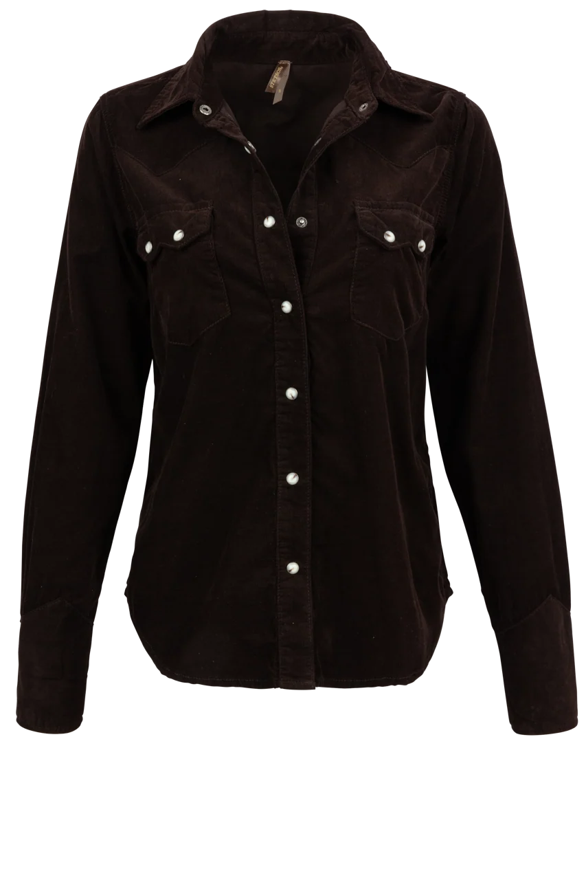 Stetson Women's Chocolate Brown Corduroy Shirt