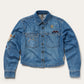 Embroidered Denim Button-Up Cropped Shirt by Stetson
